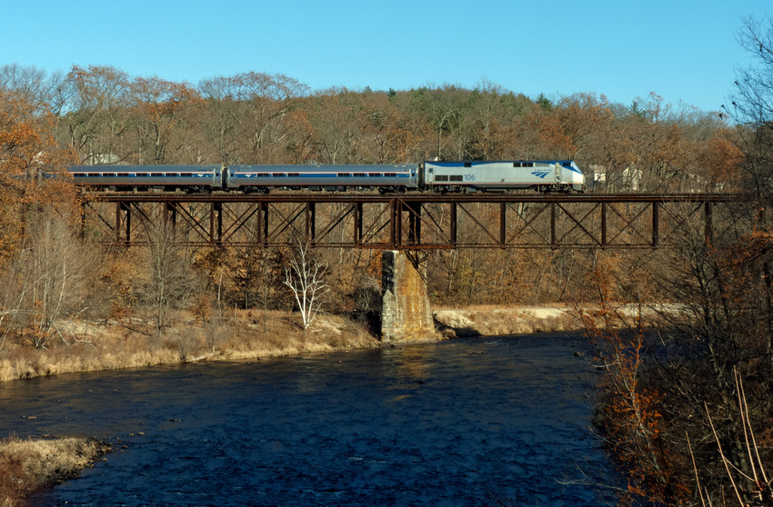 Photo of Amtrak Vermonter Crossing the Millers River  - 2