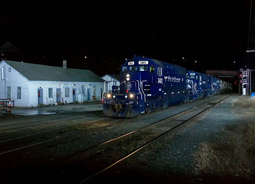 Photo of PAS train NBPO at N. Adams, MA.