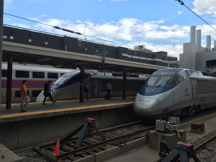 Photo of Two Acela's in South station, Boston