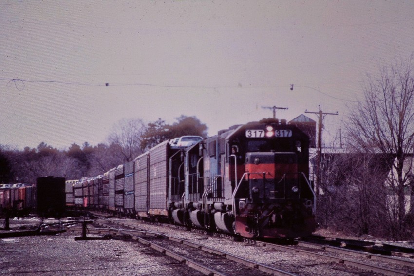 Photo of East bound autoracks at Ayer,Ma 1980's