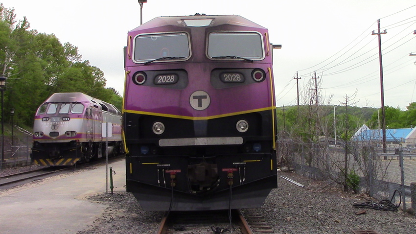 Photo of 2 MBTA trains