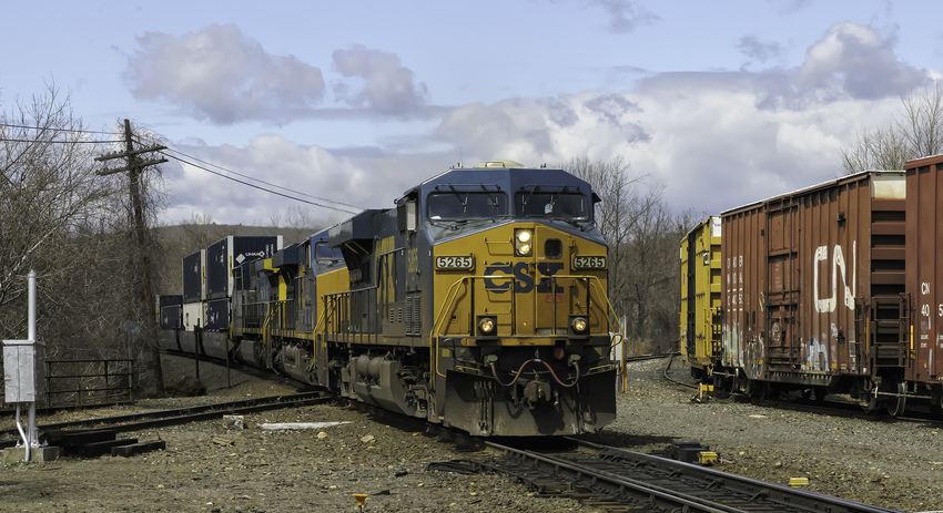 Photo of Eastbound CSX Stack Train Crossing NECR at Palmer, MA