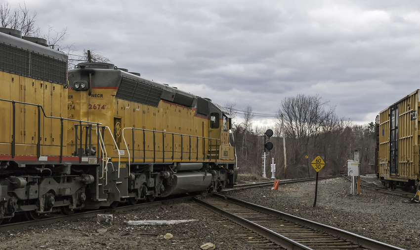 Photo of New England Central Power Crossing CSX at Palmer, MA