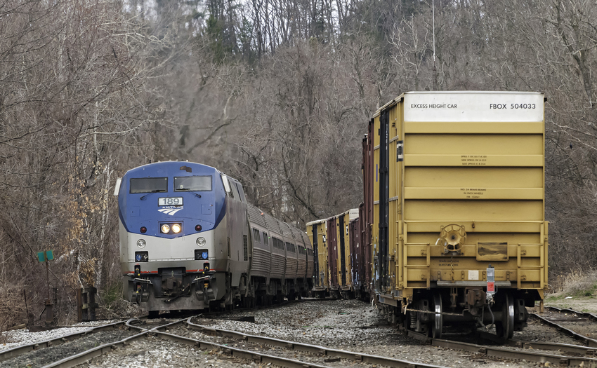 Photo of Southbound Vermonter Arriving at Palmer