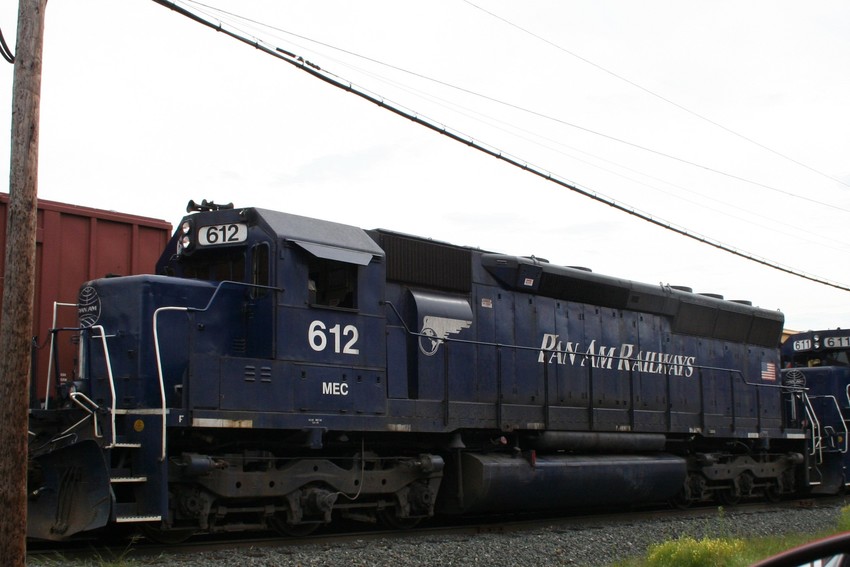 Photo of Freight WAPO , MEC #612 leading 5 other units, arrives Waterville, Maine today.