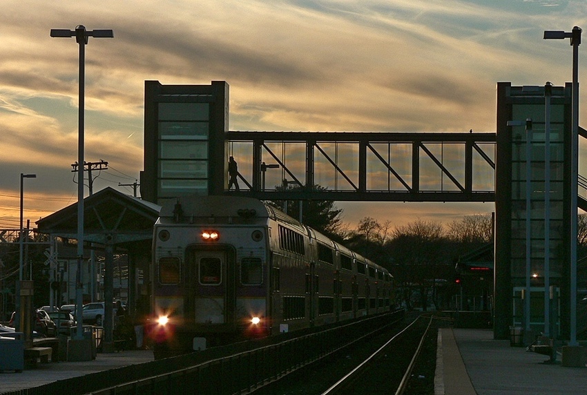 Photo of MBTA eb at Framingham at Sunset