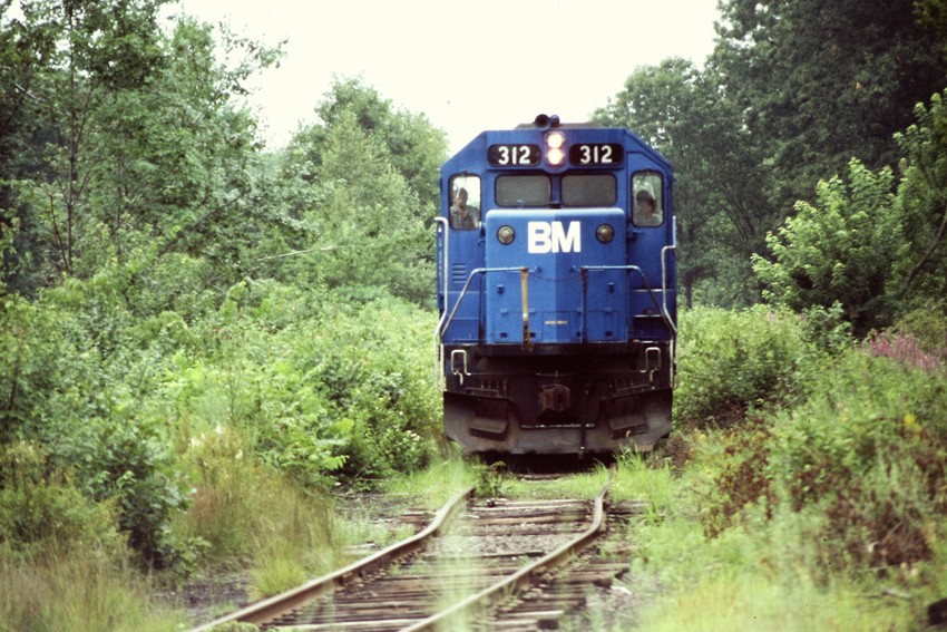 Photo of B&M GP-40-2 on the Central Mass branch,Clematis Brook,Mass
