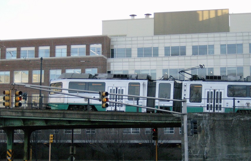 Photo of Green Line train leaving Lechmere