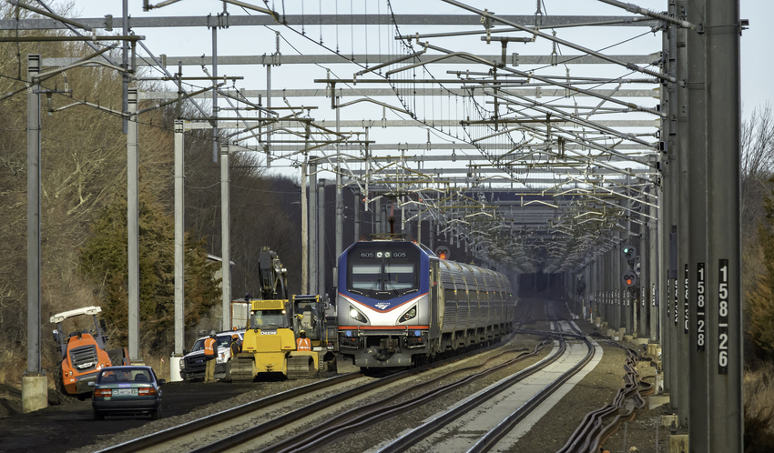 Photo of Amtrak Train 137 Passing Track 3 Work at Kingston