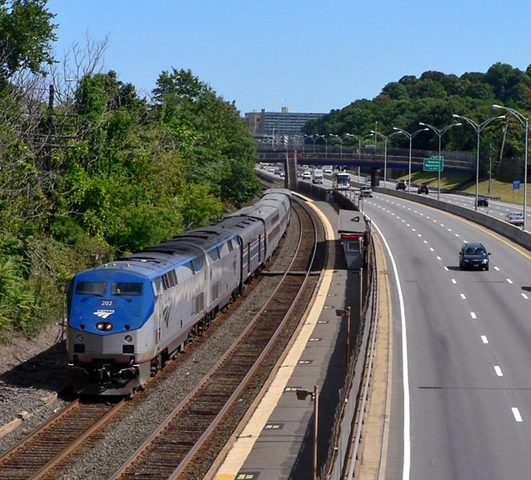 Photo of Amtrak 449 OT in Newton, MA (it's only gone 10 miles!)