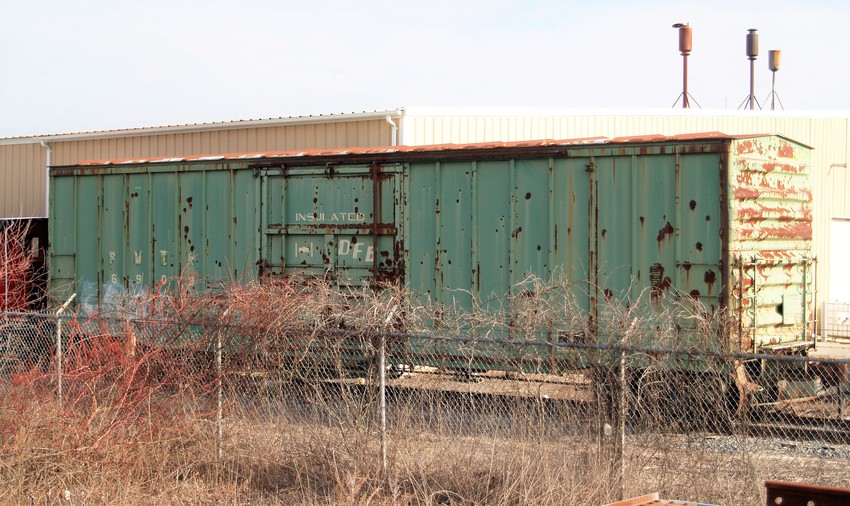 Photo of PNER Boxcar #6909 sits in Quonset Business Park