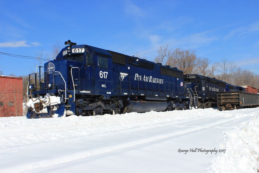 Photo of POED Pan Am 617, 601 & 511 sitting in Dover, NH 2/18/2017