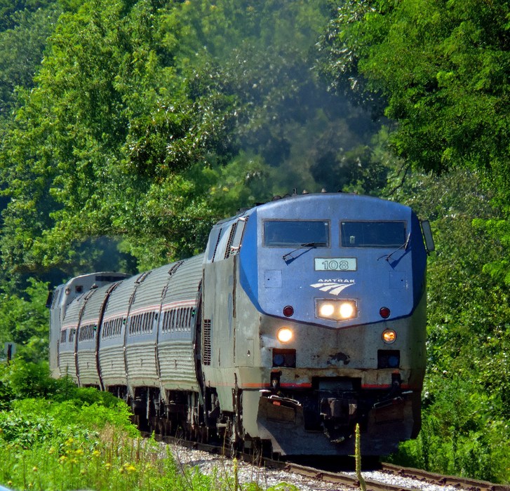 Photo of Vermonter trundles down the NECR at Three Rivers, MA