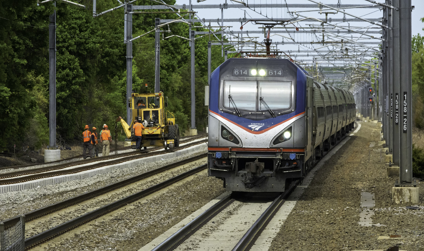 Photo of Amtrak Train 137 at Kingston with New Track 3 in the Background
