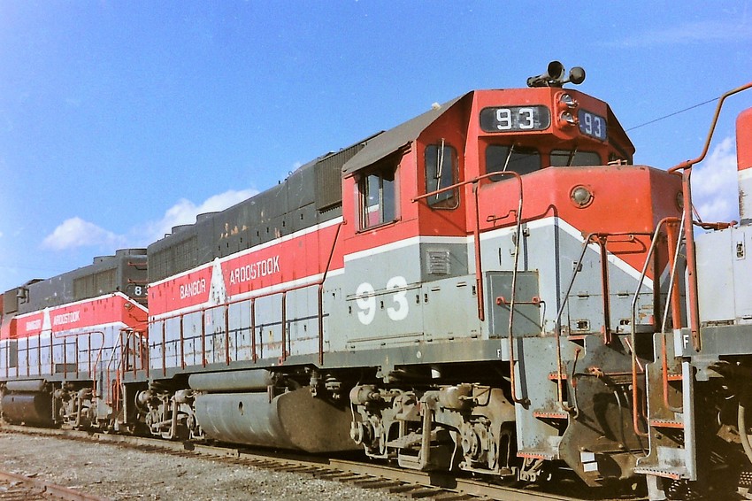 Photo of BAR GP38 #93 at Northern Maine Junction, about 1995