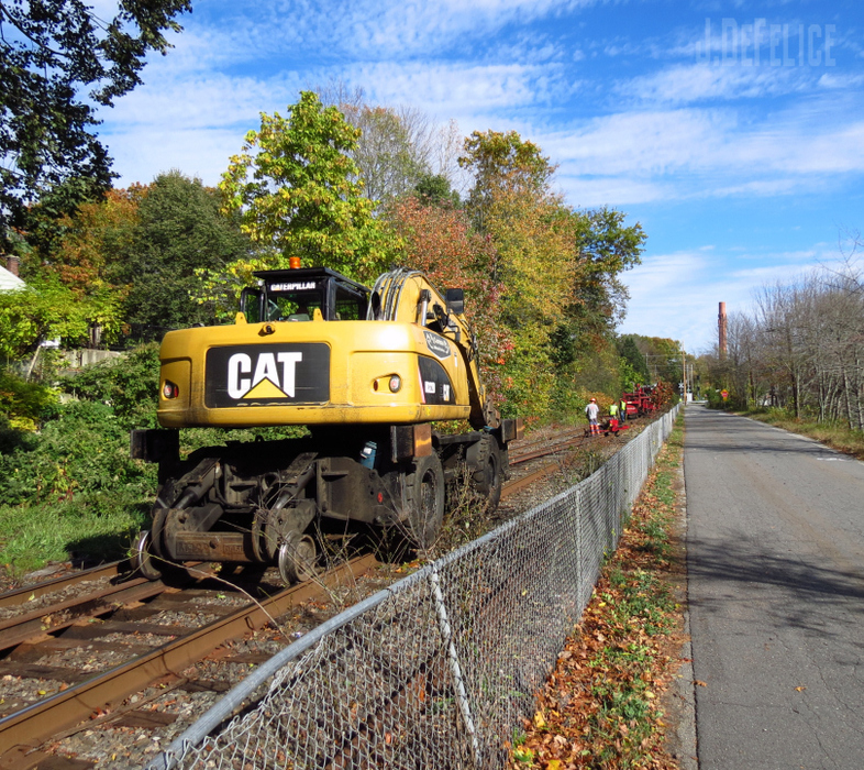 Photo of R.J. Corman Laying New Rails Along the Stony Brook
