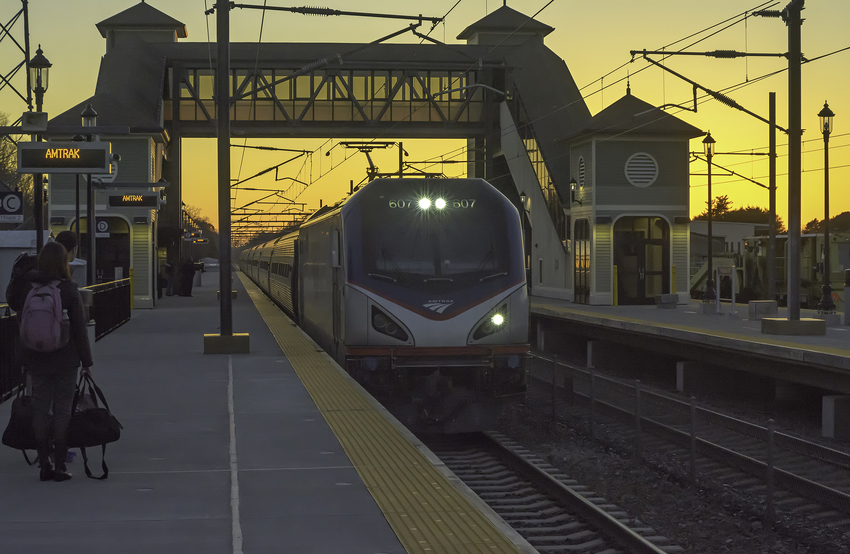 Photo of Amtrak Train 164 at Kingston Station Just Before Sunset