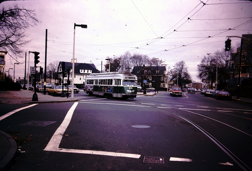 Photo of MBTA Green Line E Branch in November 1985