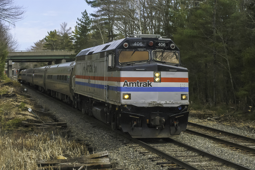 Photo of Downeaster Train 694 Approaching Wells, ME Stop