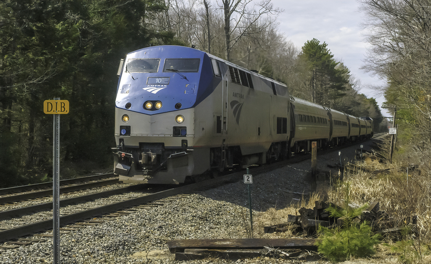 Photo of Downeaster Train 691 Approaching Wells, ME Stop