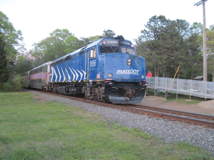 Photo of Cape Flyer first run leaving Aptucxet Station