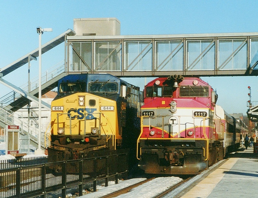 Photo of CSX AC60 & MBTA GP40MC