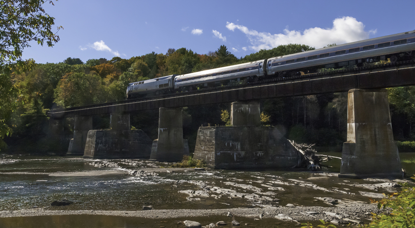 Photo of Southbound Vermonter Crossing the White River, Hartford, VT