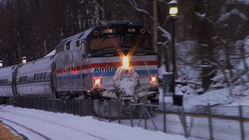 Photo of Amtrak in the snow