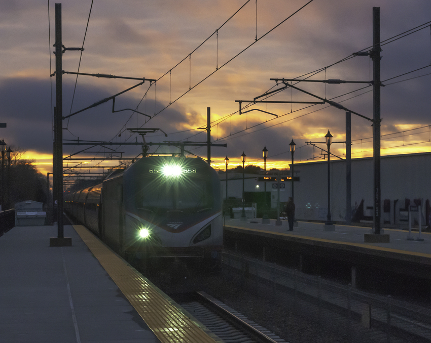 Photo of New Year's Eve Sunset at Kingston Station #1 - Train 164 Arriving