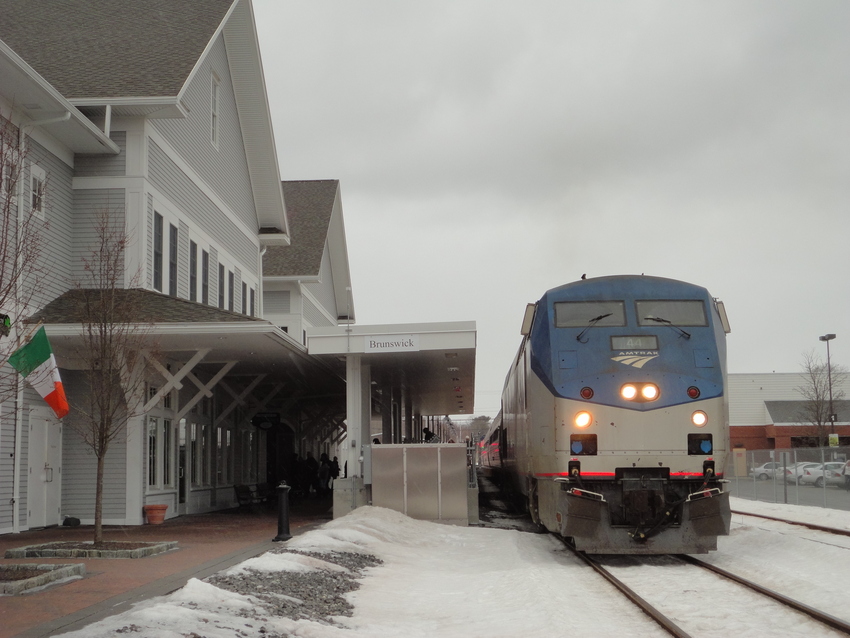 Photo of Downeaster arrives renovated Brunswick, ME station