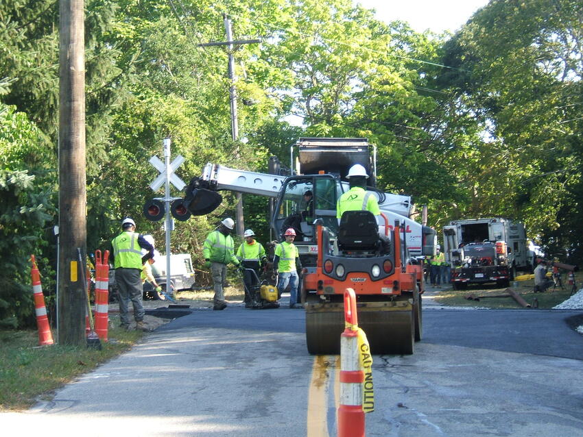 Photo of Final Paving at Red Brook Harbor Rd crossing