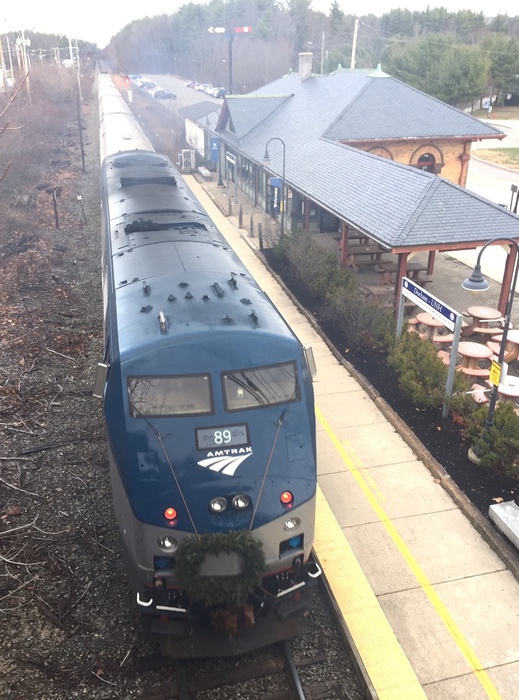 Photo of Wreaths for the Amtrak Downeaster