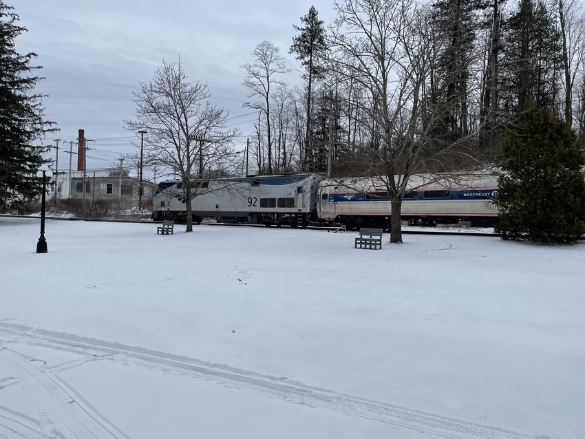 Photo of Amtrak 92 trailing through Proctor, VT