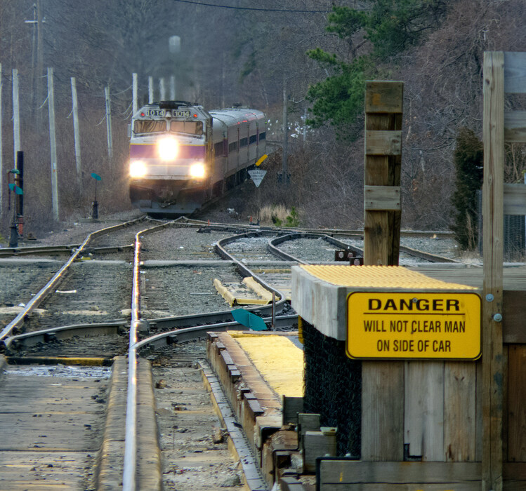 Photo of MBTA train arriving Rockport MA