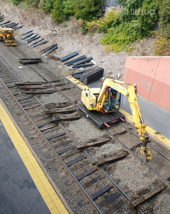 Photo of MBTA Tie Job at Waverley MA