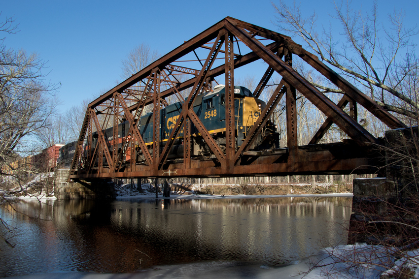Photo of CSXT 2548 Leads RUPO over the Dead River