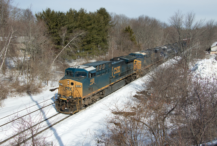 Photo of CSXT 468 Leads M427 into Rigby Yard