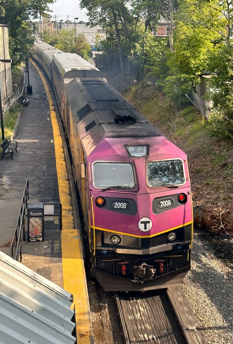 Photo of MBTA departing Needham Heights for South Station